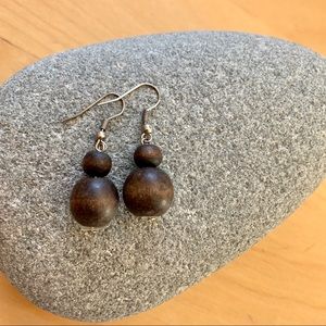 Wood ball earrings